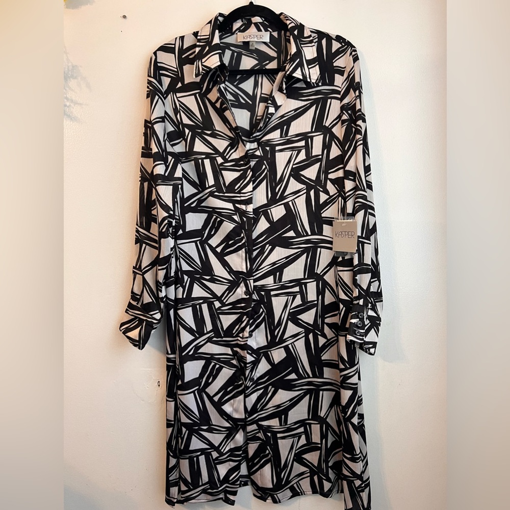 Blk/wht Kasper nwt long blouse jacket